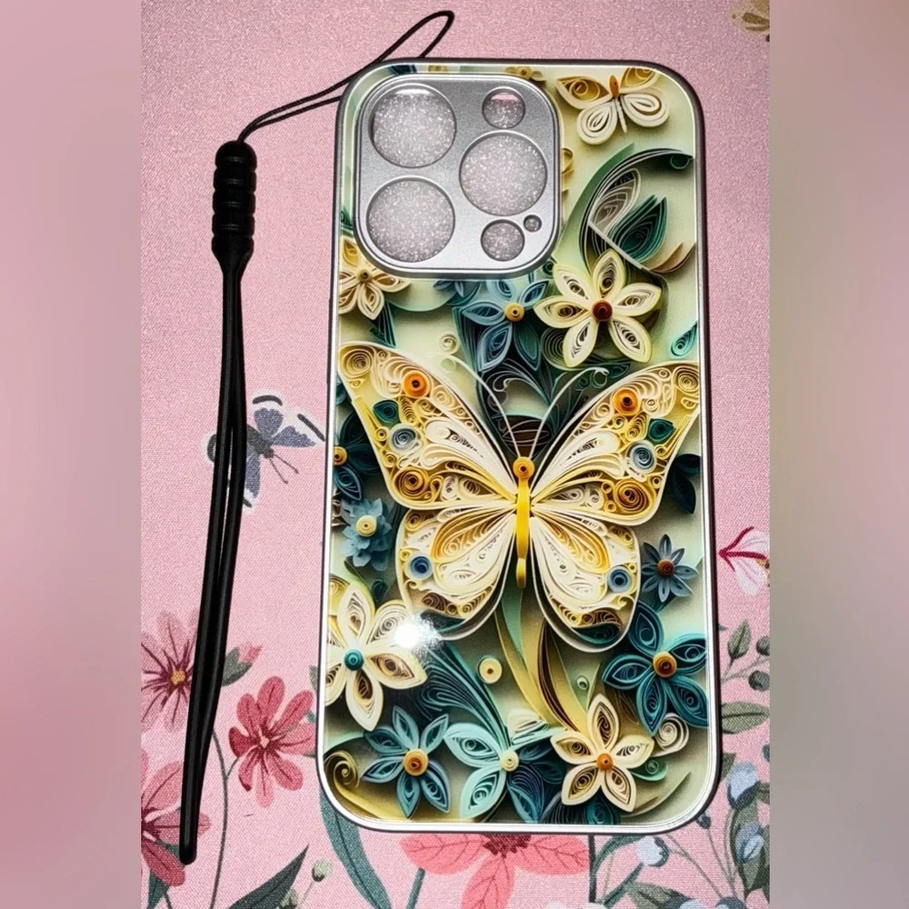 Floral Butterfly Phone Case - Multicolor-I Phone 15 Pro